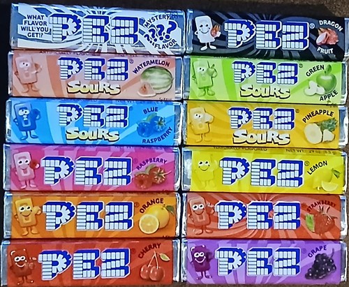 Packs assorted pez - 12,